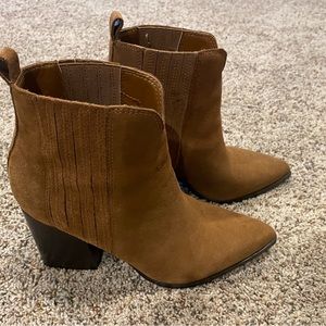 Marc Fisher suede bootie. Size 8.5. Worn once.